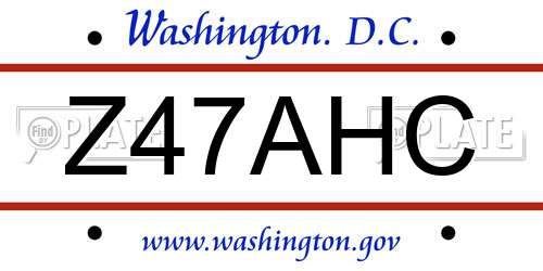 Z47AHC District Of Columbia License Plate