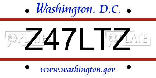 Z47LTZ District Of Columbia License Plate