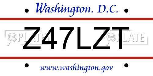 Z47LZT District Of Columbia License Plate