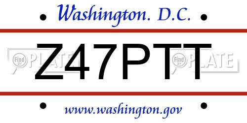 Z47PTT District Of Columbia License Plate