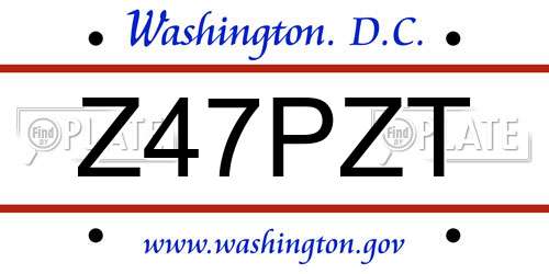 Z47PZT District Of Columbia License Plate