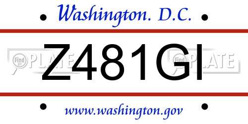 Z481GI District Of Columbia License Plate