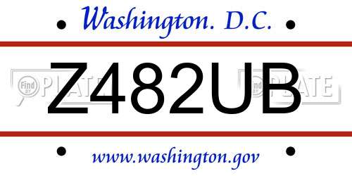 Z482UB District Of Columbia License Plate