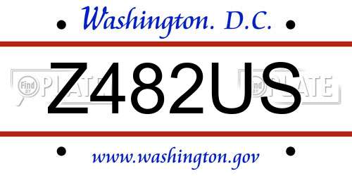 Z482US District Of Columbia License Plate