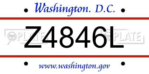 Z4846L District Of Columbia License Plate