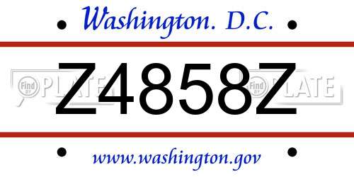 Z4858Z District Of Columbia License Plate