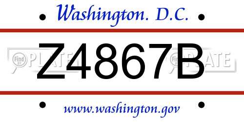 Z4867B District Of Columbia License Plate