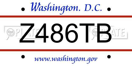 Z486TB District Of Columbia License Plate