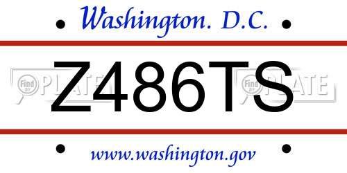 Z486TS District Of Columbia License Plate