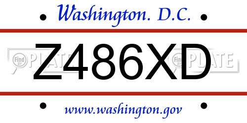 Z486XD District Of Columbia License Plate