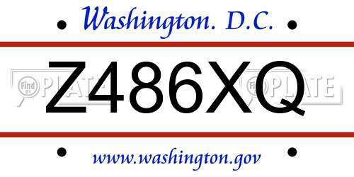 Z486XQ District Of Columbia License Plate