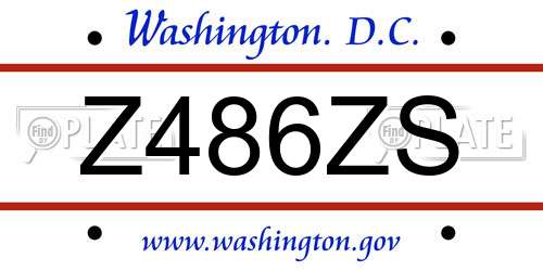 Z486ZS District Of Columbia License Plate
