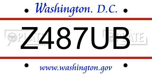 Z487UB District Of Columbia License Plate