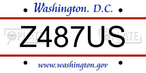 Z487US District Of Columbia License Plate