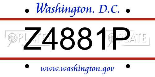 Z4881P District Of Columbia License Plate