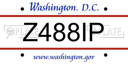 Z488IP District Of Columbia License Plate