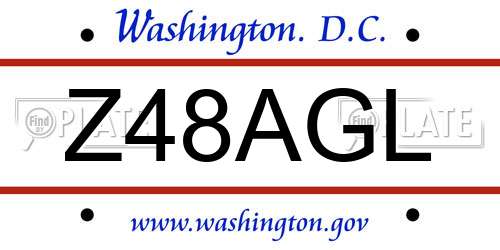 Z48AGL District Of Columbia License Plate