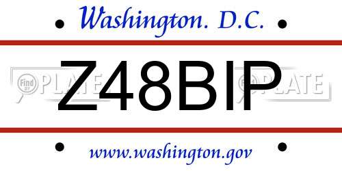 Z48BIP District Of Columbia License Plate