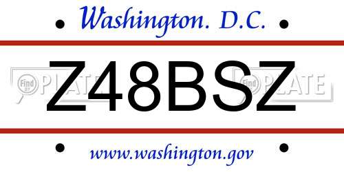 Z48BSZ District Of Columbia License Plate