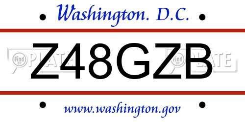 Z48GZB District Of Columbia License Plate