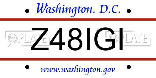 Z48IGI District Of Columbia License Plate