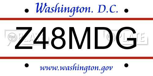 Z48MDG District Of Columbia License Plate