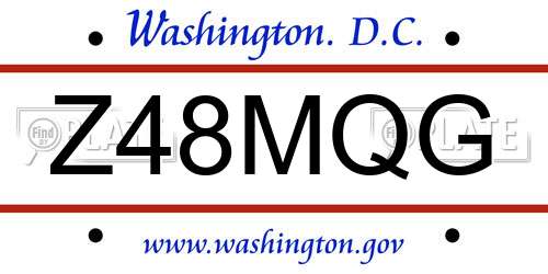 Z48MQG District Of Columbia License Plate