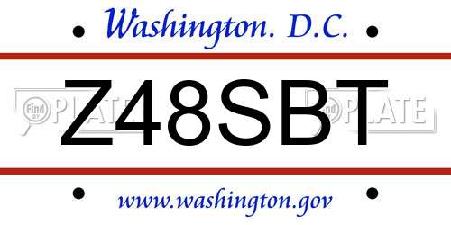 Z48SBT District Of Columbia License Plate