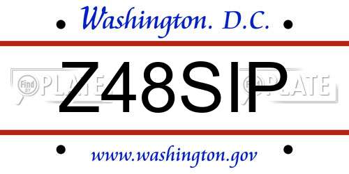Z48SIP District Of Columbia License Plate