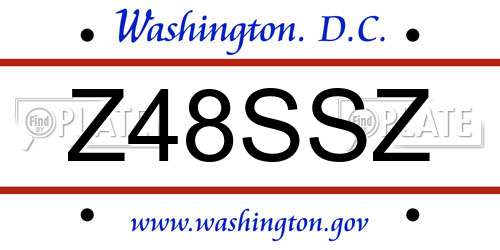 Z48SSZ District Of Columbia License Plate