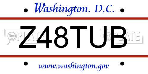 Z48TUB District Of Columbia License Plate