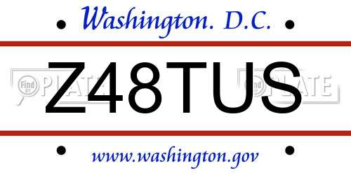 Z48TUS District Of Columbia License Plate