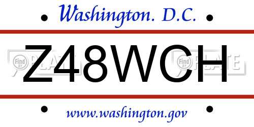 Z48WCH District Of Columbia License Plate