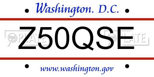 Z50QSE District Of Columbia License Plate