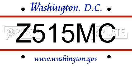 Z515MC District Of Columbia License Plate