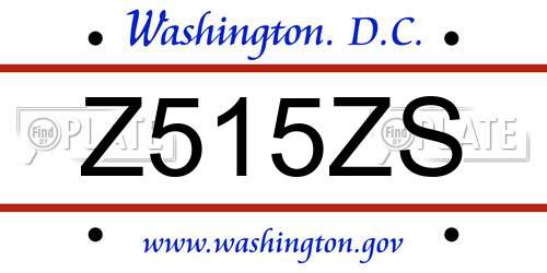 Z515ZS District Of Columbia License Plate