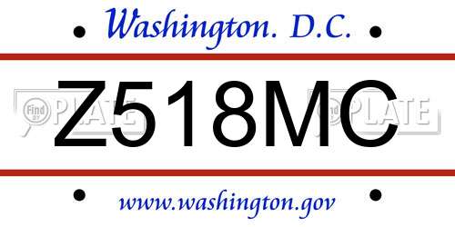 Z518MC District Of Columbia License Plate