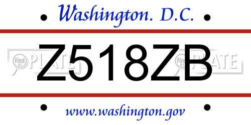 Z518ZB District Of Columbia License Plate