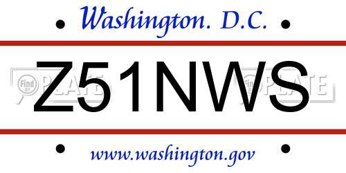 Z51NWS District Of Columbia License Plate