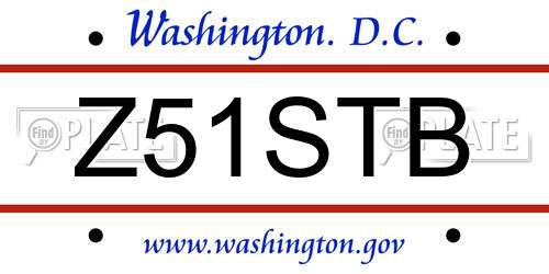 Z51STB District Of Columbia License Plate