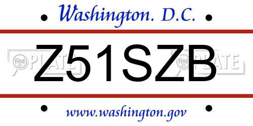 Z51SZB District Of Columbia License Plate