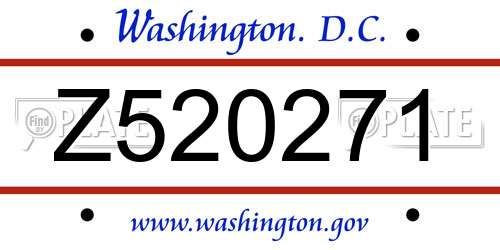 Z520271 District Of Columbia License Plate