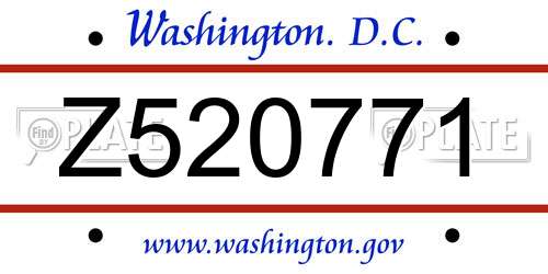 Z520771 District Of Columbia License Plate