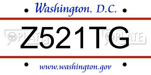Z521TG District Of Columbia License Plate