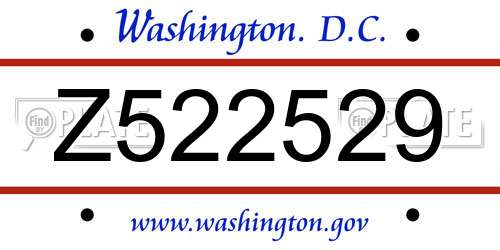 Z522529 District Of Columbia License Plate