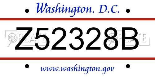 Z52328B District Of Columbia License Plate