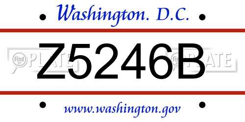 Z5246B District Of Columbia License Plate