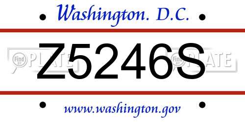 Z5246S District Of Columbia License Plate