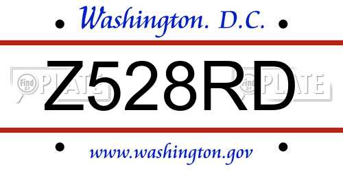 Z528RD District Of Columbia License Plate