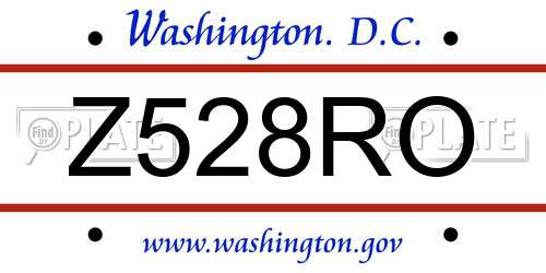 Z528RO District Of Columbia License Plate